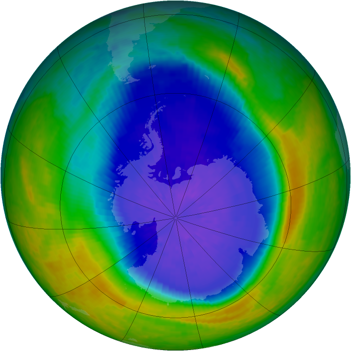 Antarctic ozone map for 23 September 2004